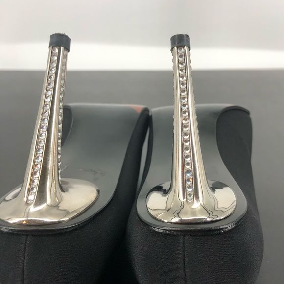 Stuart Weitzman Black Crystal Metal High Heels Pumps with Box - Picture 15 of 16